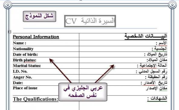 السيرة الذاتية بالانجليزي C V 1476