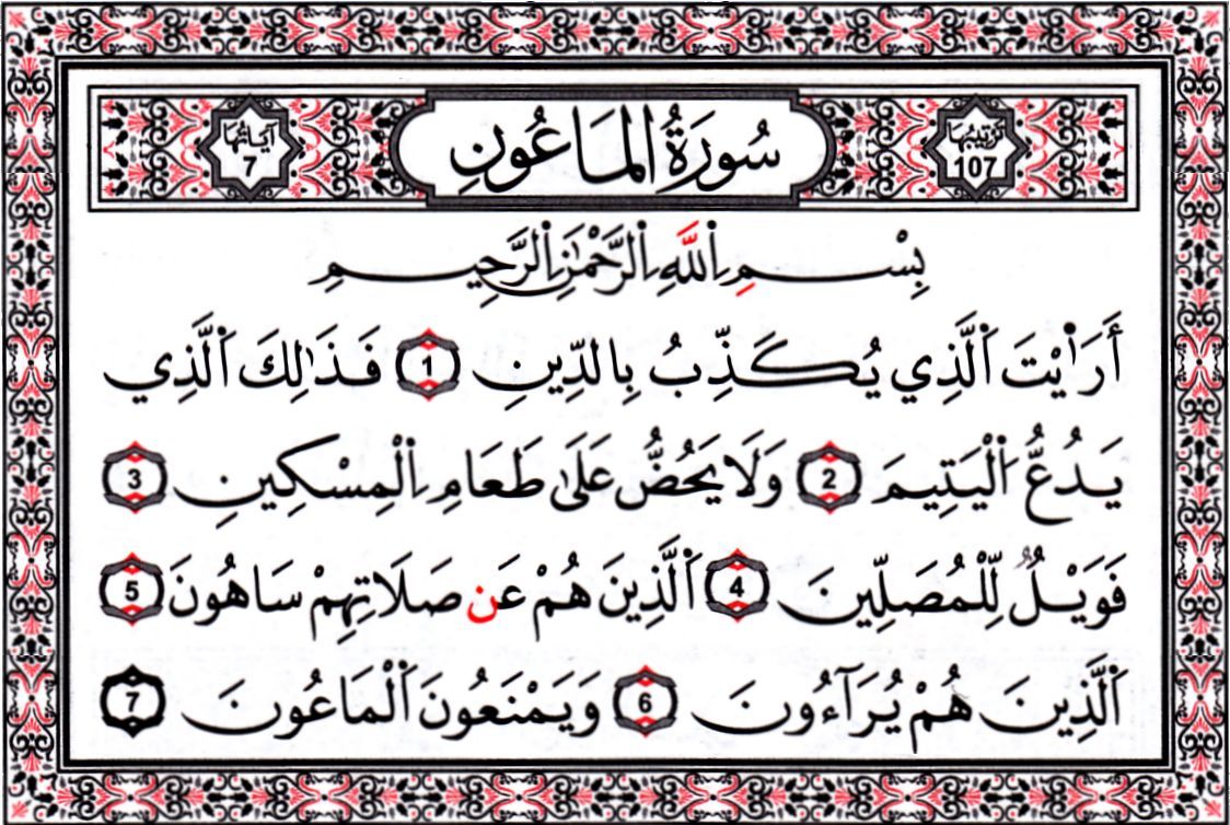 تفسير سورة الماعون للاطفال