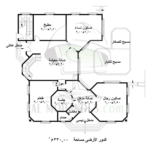 رسم كروكي فلل صغيره